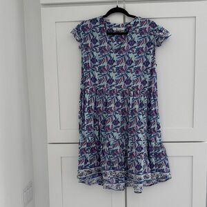 Floral Kids Dress in Blue and Purple